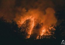 เกิดไฟป่าบนภูเขา บริเวณบ้านศาลา